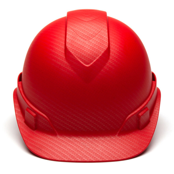 Custom Pyramex Ridgeline Cap Style Hard Hat 4-Point Ratchet Suspension - Matte Red Graphite