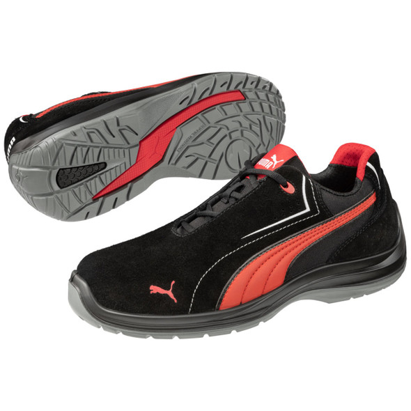 Puma Safety Men's Moto Sport Touring Low Black & Red EH Composite Toe Shoes - 643445
