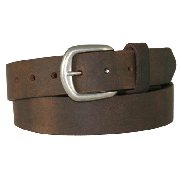 Boston Leather Aged Bark 1.5" Chieftain Leather Belt, USA Made - 18223
