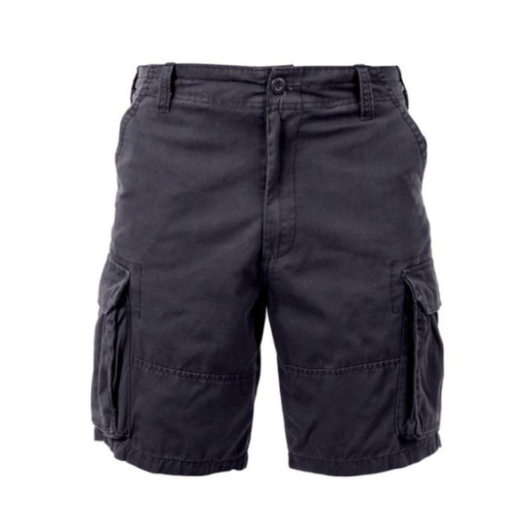 Black Rothco Vintage Paratrooper Cargo Shorts - Black