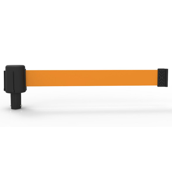 Banner Stakes 15' Long Retractable Barrier Belt, Blank Orange Polyester; Pack of 5 - PL4065