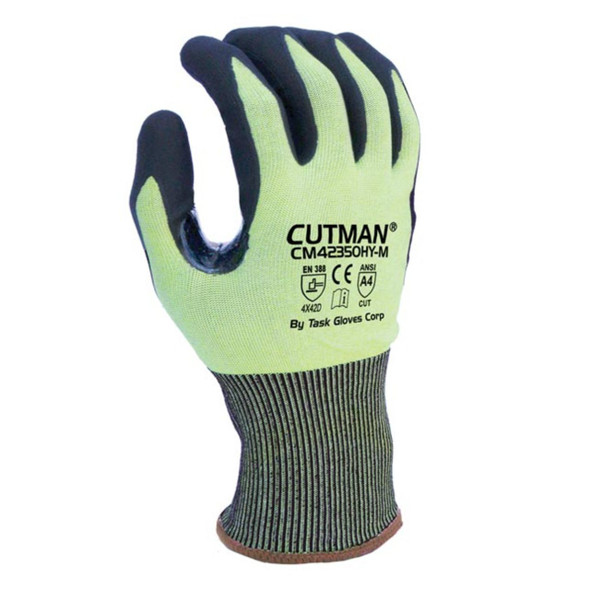 TASK CUTMAN 18G ANSI A4 Cut Resistant Micro-Foam Nitrile Coated Gloves - CM42350HY - Single Pair