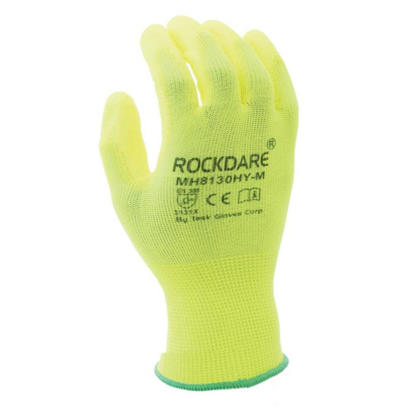 West Chester XLarge Black Crinkle Latex Palm Coated Green Hi Vis Gloves Dozen HVG700SLC/XL