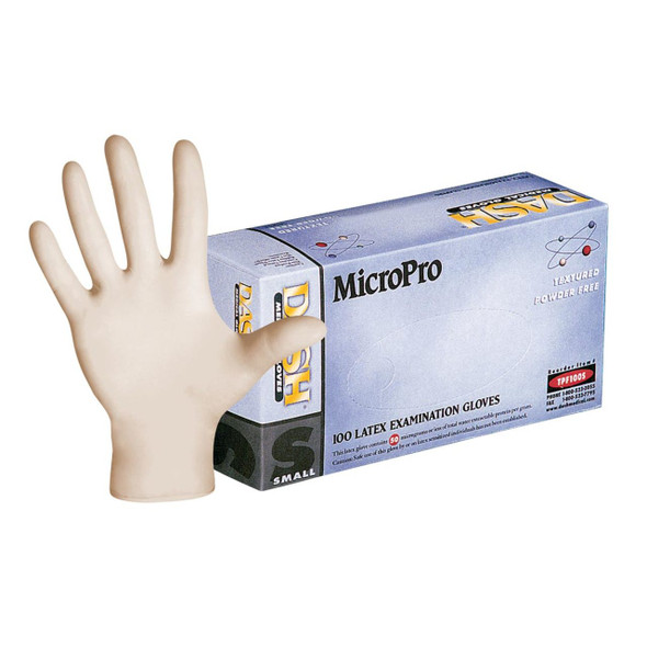 Dash MicroPro Latex Exam Gloves - Natural - 5.5 mil - Case of 1000