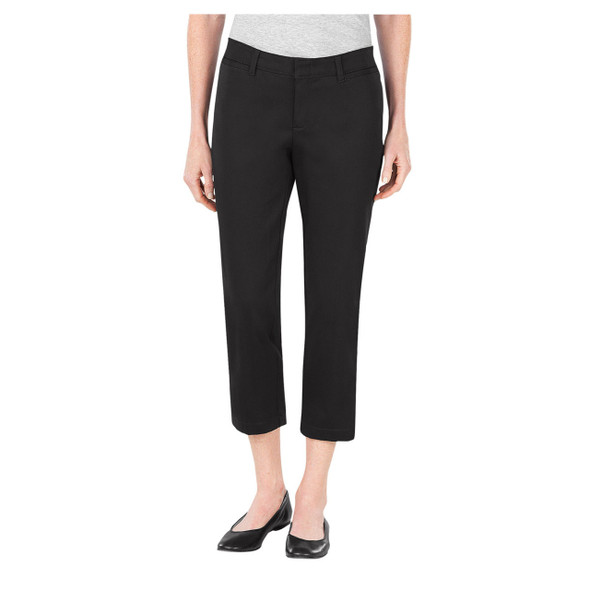 Black Dickies Women's Relaxed Fit Stretch Twill Capri - FR603