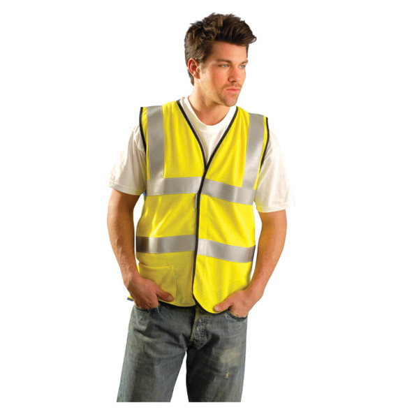 OccuNomix Type R Class 2 Flame Resistant Dual Stripe Mesh Safety Vest - LUX-SSFGCFR