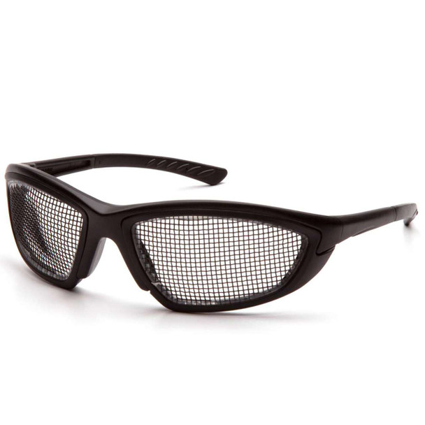 Pyramex Trifecta Safety Glasses - Wire Mesh Lens - Black Frame