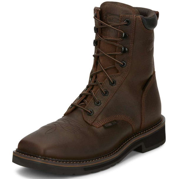 Justin Men's Driller 8" Brown Waterproof EH Composite Toe Boots - SE462