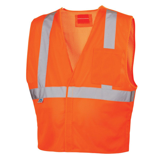 Orange Pyramex Safety RVHL25 Series Type R Class 2 Mesh Breakaway Safety Vest