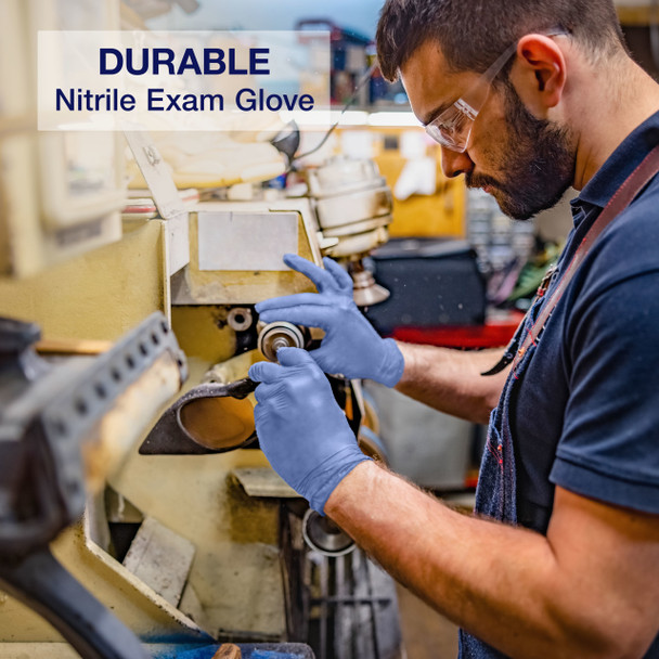 DASH VitalGard Nitrile Exam Grade Disposable Gloves, Periwinkle Blue, 3.9 mil, Box of 100