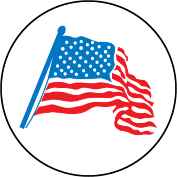 American Flag 2" Vinyl Hard Hat Emblem - Single Sticker