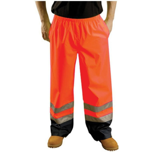 High Vis Orange OccuNomix Class E High-Vis Rain Pants - LUX-TENR