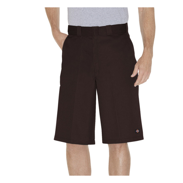 Dark Brown Dickies Men's 13" Loose Fit Multi-Use Pocket Work Shorts - 42283