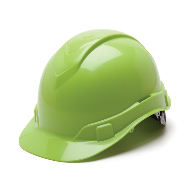 High Vis Green Pyramex Ridgeline 6-Point Ratchet Hard Hat