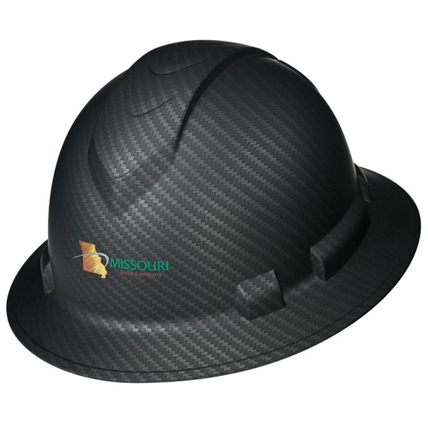 Custom Pyramex Ridgeline Full Brim Hard Hat 4-Point Ratchet Suspension - Matte Black Graphite