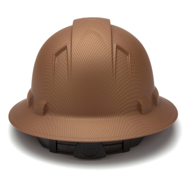 Pyramex Ridgeline Full Brim Hard Hat 4-Point Ratchet Suspension - HP54118 - Copper Graphite