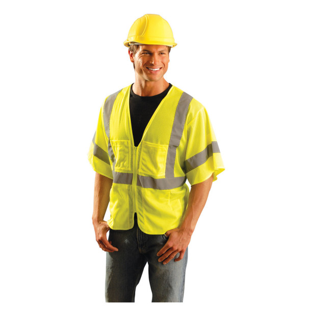 High Vis Yellow OccuNomix Class 3 Classic Mesh Surveyor Vest - LUX-HSGCS