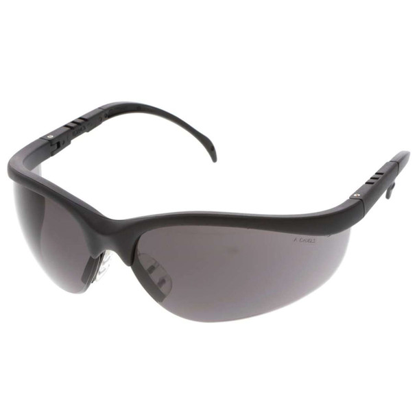 MCR Klondike KD1 Series Safety Glasses - Black Frame - Gray Lens