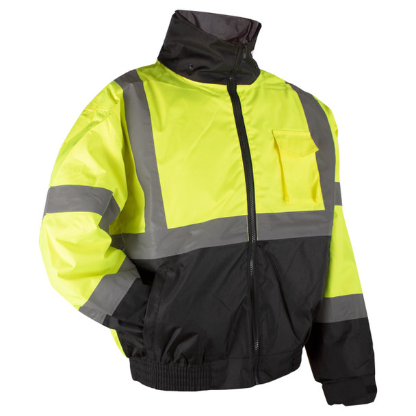 Rugged Blue Type R Class 3 High-Vis Bomber Jacket with Black Bottom - High Vis Yellow