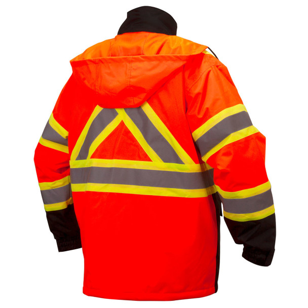 Pyramex RCP32 Type R Class 3 High-Vis Waterproof Quilt Lined Jacket with X-Back