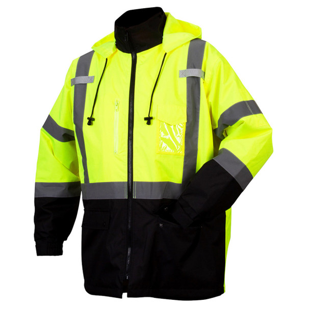 High-Vis Yellow Pyramex Class 3 Weatherproof Hi-Vis Parka - RP31