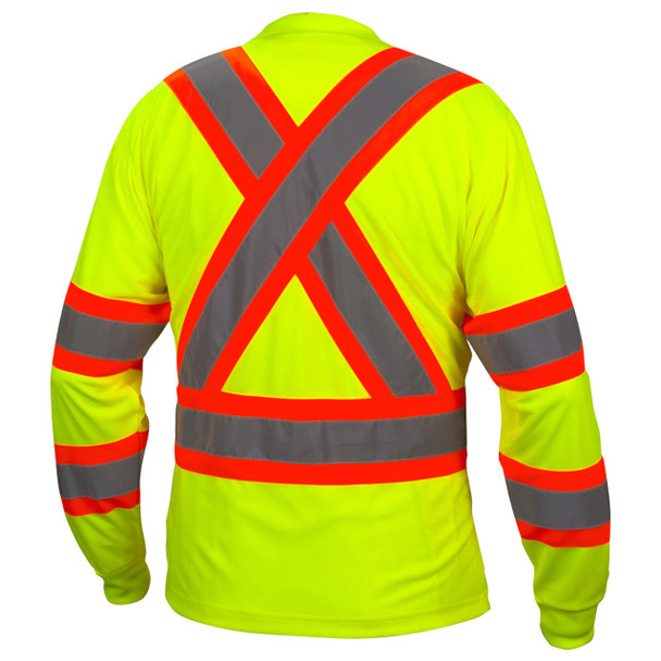 Custom Pyramex RCLTS31 Type R Class 3 High-Vis Long Sleeve T-Shirt with X-Back