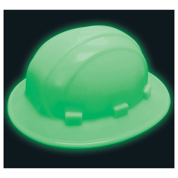 ERB Safety Omega II Glo-Mega Full Brim Hard Hat 6-Point Mega Ratchet Suspension - 19922