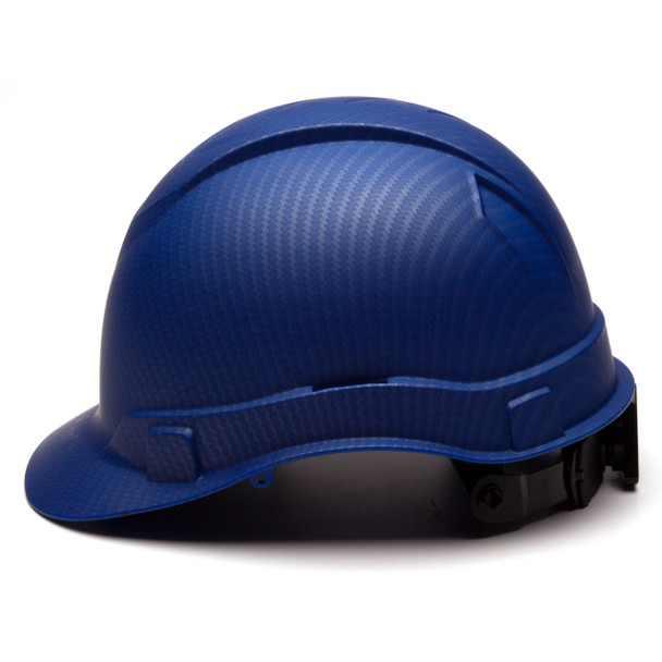 Custom Pyramex Ridgeline Cap Style Hard Hat 4-Point Ratchet Suspension - Matte Blue Graphite