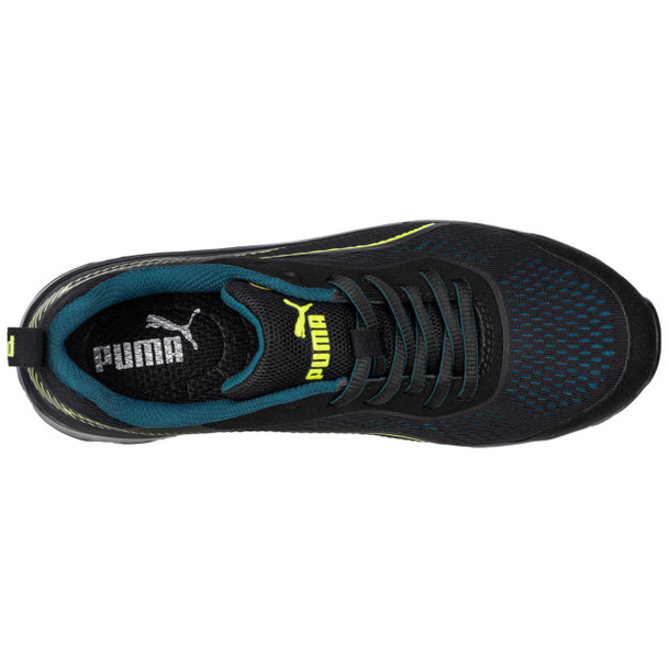 Puma Safety Women's W-Motion Protect Fuse Knit Low 2.0 Black & Lime EH Composite Toe Shoes - 643935