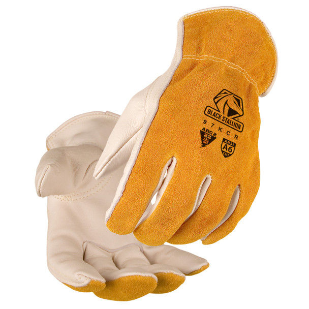 Black Stallion ARC-Rated Cut-Resistant Leather Drivers Glove - 97KCR