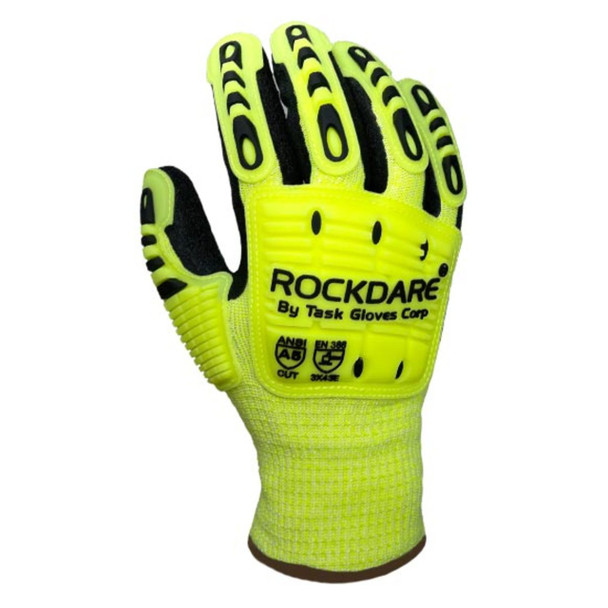 TASK ROCKDARE Hi-Vis ANSI A5 Cold Weather Latex Coated Waterproof Impact Gloves - RD3000 - Single Pair