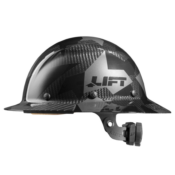LIFT DAX Black Camo Carbon Fiber Full Brim Hard Hat - HDC-20CK
