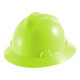 high vis yellow-green MSA V-Gard Full Brim Hard Hat with Fas-Trac III Suspension