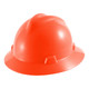 High Vis Orange MSA V-Gard Full Brim Hard Hat with Fas-Trac III Suspension
