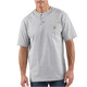 Heather Gray Carhartt Men's Short Sleeve Workwear Henley - K84