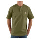 Army Green Carhartt Men's Short Sleeve Workwear Henley - K84