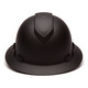 Custom Pyramex Ridgeline Vented Full Brim Hard Hat 4-Point Ratchet Suspension - Matte Black Graphite