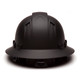 Custom Pyramex Ridgeline Vented Full Brim Hard Hat 4-Point Ratchet Suspension - Matte Black Graphite