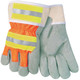 MCR Safety 12440R High-Vis Economy Leather Palm Gloves - Single Pair