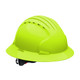 Lime JSP Evolution Deluxe Full Brim Non-Vented Hard Hat - Wheel Ratchet - 6161