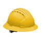 Yellow JSP Evolution Deluxe Full Brim Vented Hard Hat - Wheel Ratchet - 6161V