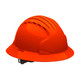 Bright Orange JSP Evolution Deluxe Full Brim Vented Hard Hat - Wheel Ratchet - 6161V