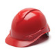 Red Pyramex Ridgeline 4-Point Ratchet Hard Hat