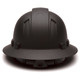 Pyramex Ridgeline Full Brim Hard Hat 4-Point Ratchet Suspension - HP54117 - Black Graphite