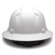 Pyramex Ridgeline Full Brim Hard Hat 4-Point Ratchet Suspension - HP54116 - Matte White Graphite