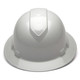 Pyramex Ridgeline Full Brim Hard Hat 4-Point Ratchet Suspension - HP54116S - White Graphite