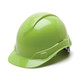 High Vis Green Pyramex Ridgeline 4-Point Ratchet Hard Hat