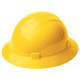 Yellow Americana Full Brim Hard Hat with 4-Point Mega Ratchet Suspension