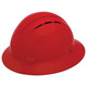 Red Americana Vented Full Brim Hard Hat Ratchet Suspension