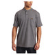 Dark Gray Riggs Workwear by Wrangler Short Sleeve Henley Shirt - 3W760